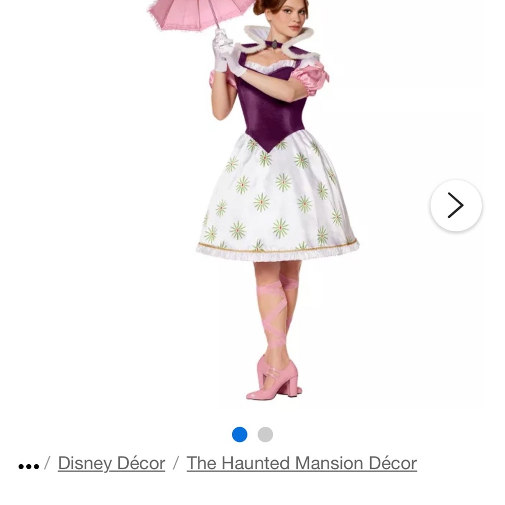 Disney Haunted Mansion Sally Slater tightrope Walker Purple/ White Costume Dress